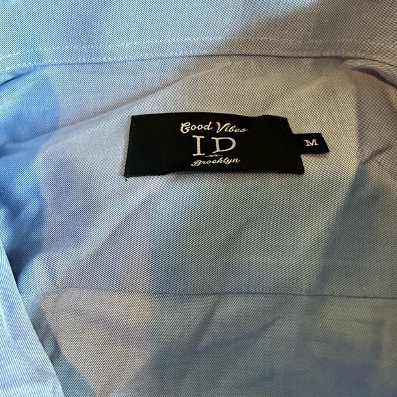 NWT men’s light blue button up slim fit size medium id menswear - Picture 3 of 4